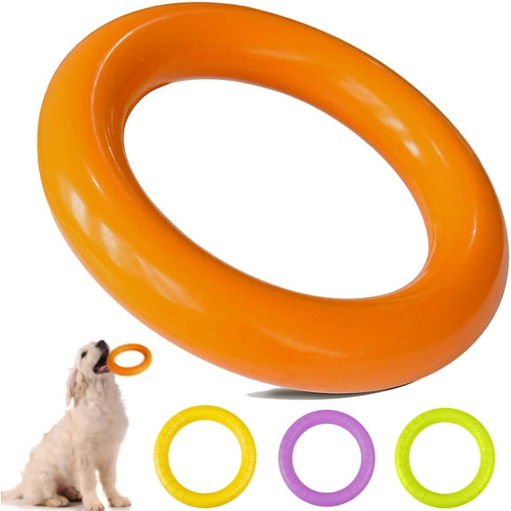 Walbest Pet Flying Ring for Aggressive Chewers, Yellow, Large and Medium