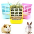 thumbnail image 1 of Walbest Pet Food Feeder Grass Shelf Bowl Dispenser Storage Container 2 in 1 Feeder for Guinea Pig Rabbit Indoor Feeder for Guinea Pig Rabbit Chinchilla Grass and Food Bowl Feeder, 1 of 7
