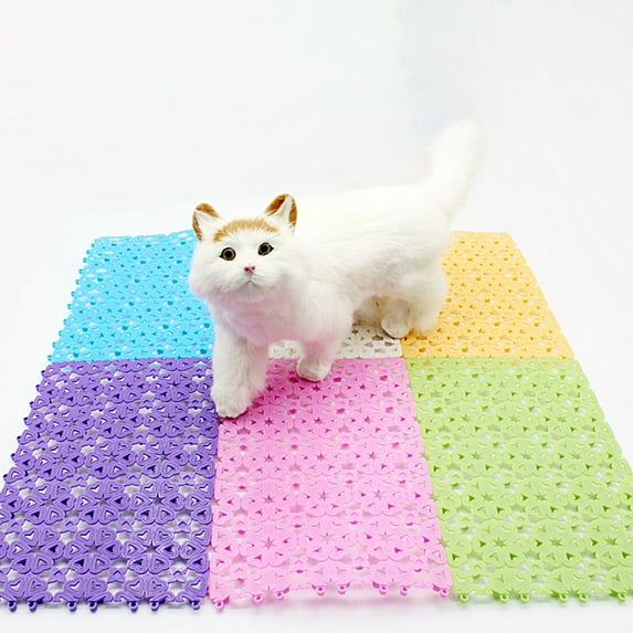Walbest Pet Mat, Dog Cat Feet Pad, Hole Leak Water Design for Plastic Bunny Cage Mat, Foot Resting Pads