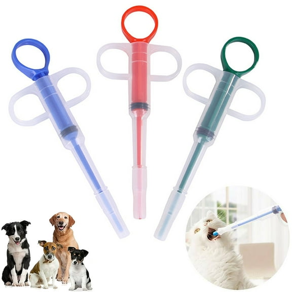 Walbest Pet Medicine Feeder, Silicone Syringe Cat Dog Puppy Pill Dispenser Suit with Soft Tips, Pet Cat Dog Puppy Pill Tablet Versus Control Rods(Green)