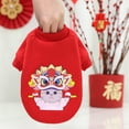 thumbnail image 1 of Walbest Pet New Year Fu Sweater Red Cotton Happy New Year Greeting Character Fu Winter Coat Warm Jacket for Small to Large Dogs and Cats, 1 of 7