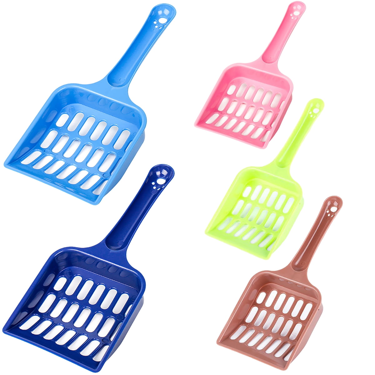 Walbest Plastic Cat Litter Scoop Tray with Handle Compact Solid Color