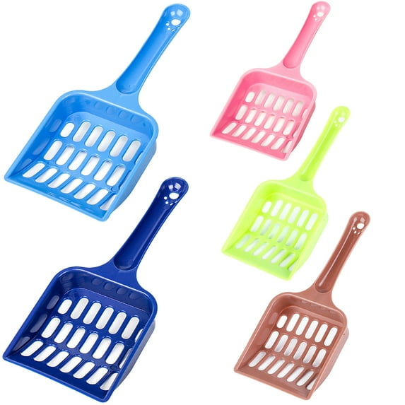 Walbest Plastic Cat Litter Scoop Tray with Handle Compact Solid Color Cat Litter Sifter