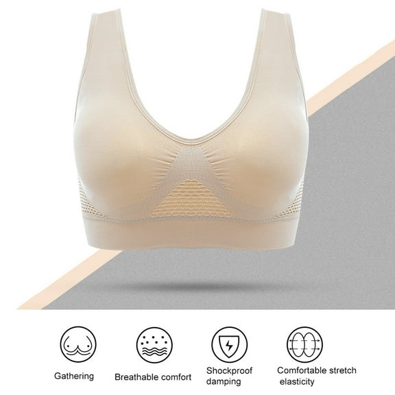Walbest Plus Size Womens Shockproof Running Breathable Push-up Vest Bra Sport Underwear, Gathering Yoga Vest Bra (S-3XL)