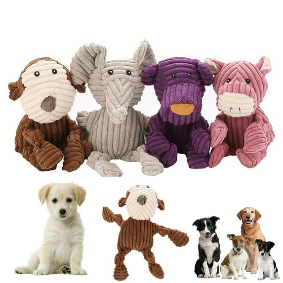 Walbest Plush Dog Toy, Squeaky Interactive Puppy Dog Toys with Crinkle Paper, Durable Chew Toys for Small and Medium Dogs with Elephant Shape (Pink)