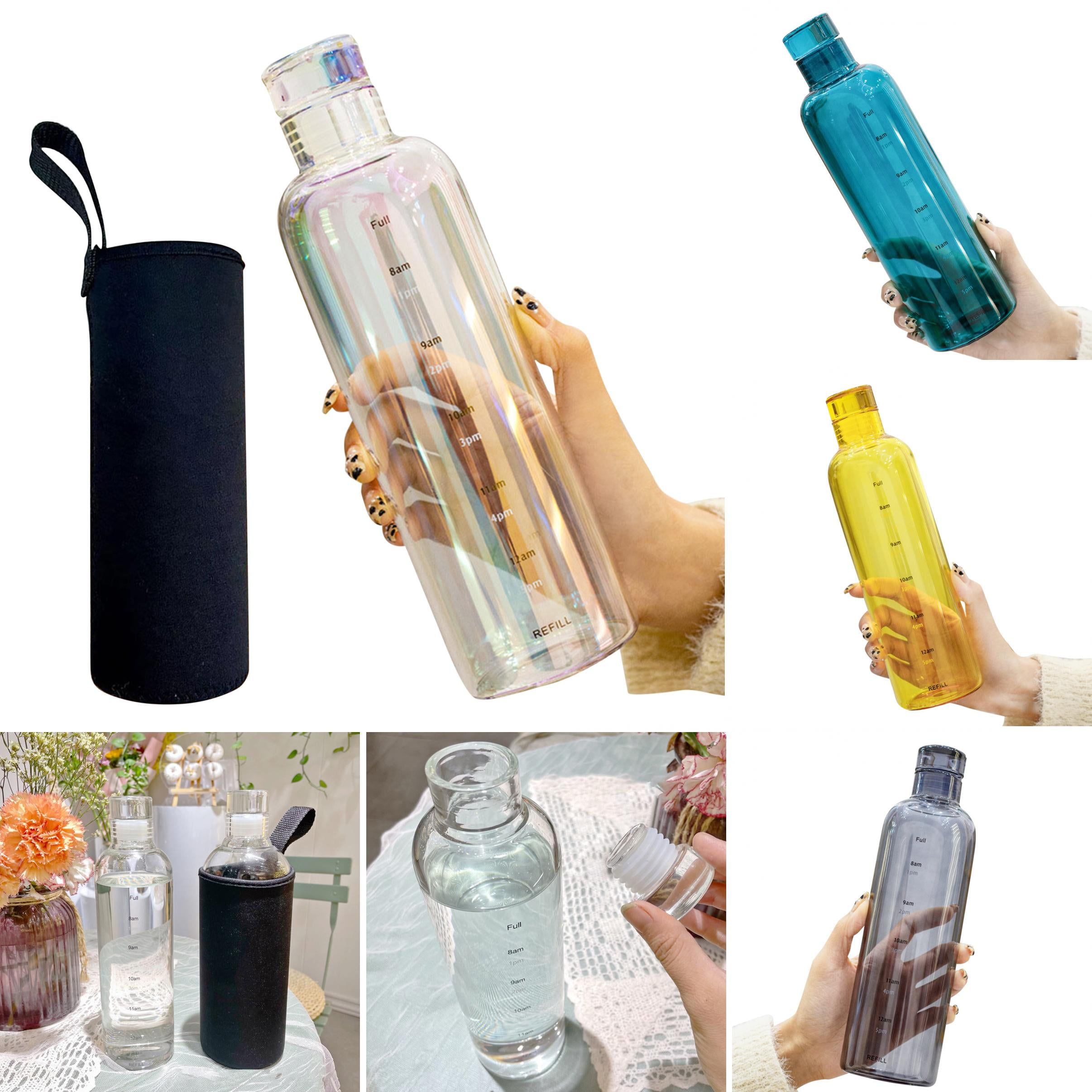 500ml Transparent Portable Milk Tea Bottle High Beauty Glass