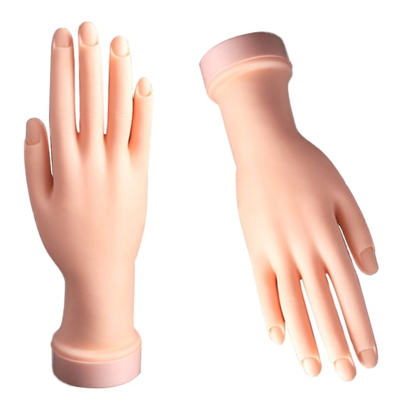 Walbest Practice Hand for Acrylic Nails, Fake Hand for Nails Practice, Flexible Bendable Movable Fake Hand Soft Manicure Practice Tool, Nail Art Training Practice