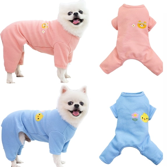 Walbest Puppy Bodysuit, Cats Onesie Soft Dog Pajamas Puppy Rompers Pet Jumpsuits Cozy Bodysuits for Small Dogs and Cats