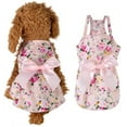 thumbnail image 1 of Walbest Puppy Dog Dress, Thin Cute Floral Bow-knot Princess Ribbon Skirt for Small Dogs Cats for Summer (Pink, XS), 1 of 7