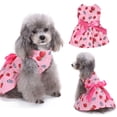 thumbnail image 1 of Walbest Puppy Dog Dress, Thin Cute Floral Strawberry Print Princess Ribbon Skirt for Small Dogs Cats for Summer, 1 of 7
