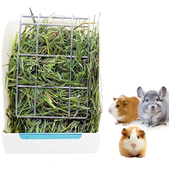 Walbest Rabbit Feeder Bunny Guinea Pig Feeder Guinea Pig Feeder Chinchilla Plastic Food Bowl (White)
