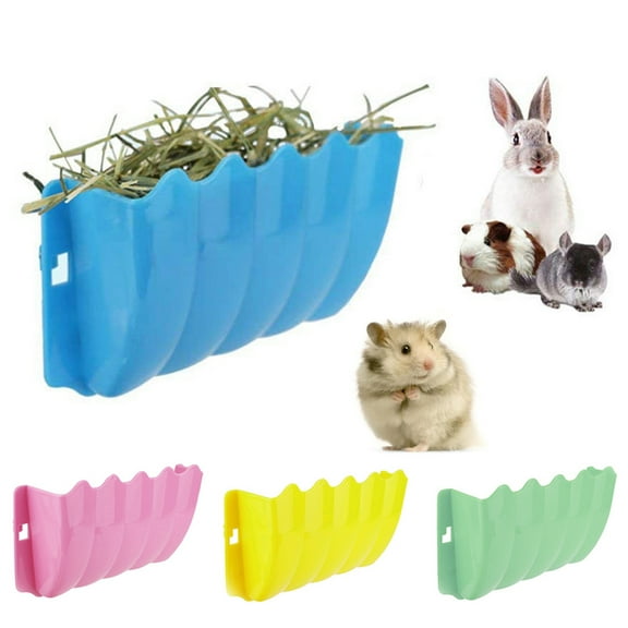 Walbest Rabbit Hay Feeder Hanging Hay Manger Less Wasted Grass Holder Rack Food Dispenser Small Animal Plastic Bowl for Rabbits Bunny Guinea Pigs Rat Chinchilla