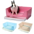 thumbnail image 1 of Walbest Rabbit Pet Litter Box Tray,Large Size Rabbit Litter Box with Removable Drawer for Small Animal Bunny Guinea Pig Corner Toilet House (Beige), 1 of 6