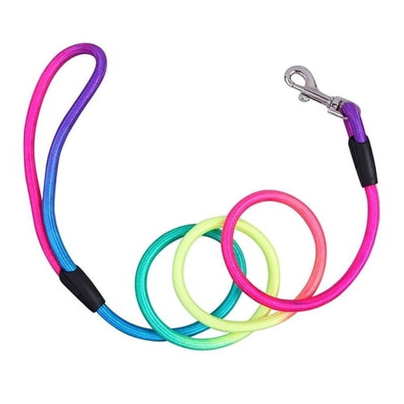 Walbest Rainbow Dog Leash Rope Cute Pet Leash 47" Long Nylon Traction Rope for Large Medium Small Breed Dogs