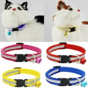 Walbest Reflective Cat Collar with Bell Basic Dog Cat Collar Buckle Adjustable Polyester Cat Dog Collar or Seatbelts