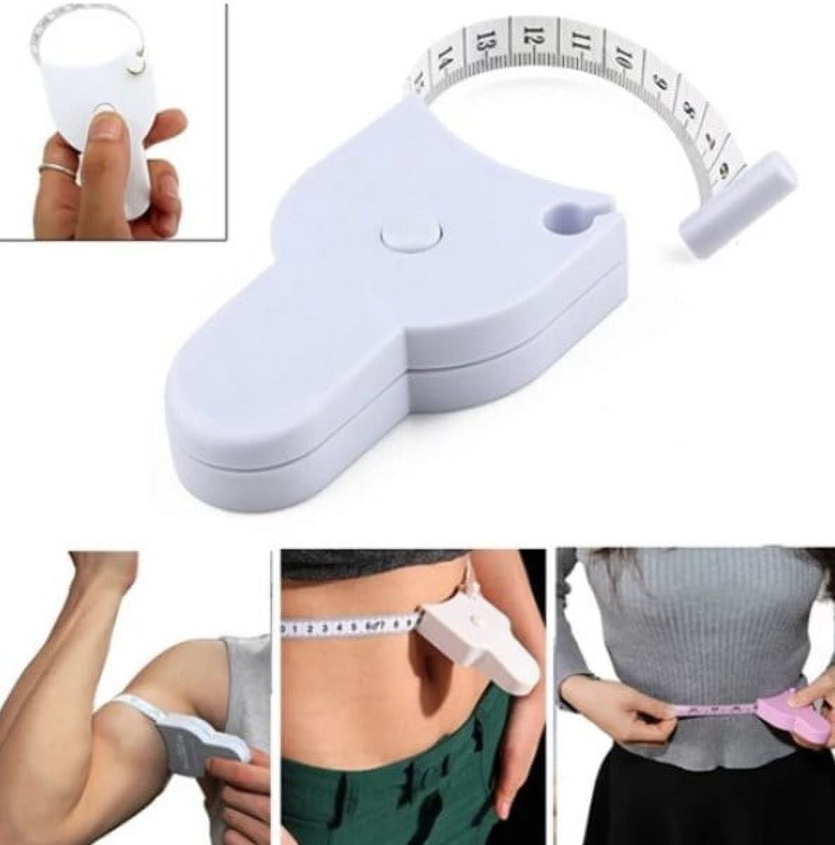 esLife Body Tape Measure 60 [Clip-Lock & Eject Release & Retract] 150cm, Self Measuring Tape Accurate for Tracking Weight Loss, Tailoring, Crafts