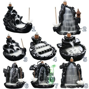 Walbest Retro Backflow Incense Burner Waterfall Handmade Ceramic Smoke Censer Handicraft Home Decor Ornament