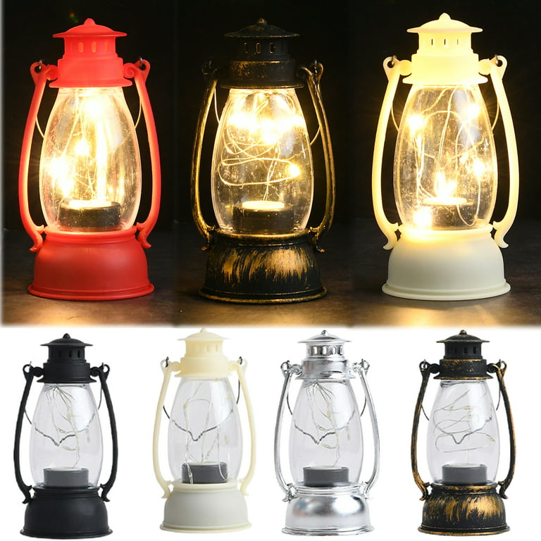 Led Vintage Lantern Decorative Indoor Outdoor Christmas Decorations Camping  Lantern Battery Operated Hanging Lanterns Flicker Flame Lamp with Remote