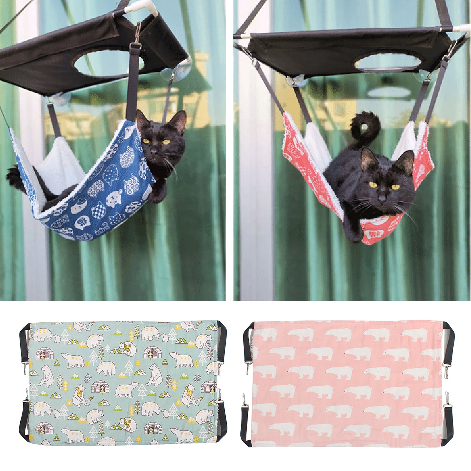 Walbest Reversible Cat Hanging Hammock Soft Breathable Pet Cage Hammock