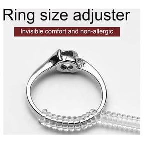 Walbest Ring Size Adjuster for Loose Rings - 5 Pack - Spiral Silicone Tightener Set, Jewelry Sizer, Mandrel for Making Jewelry Guard, Spacer, Sizer, Fitter