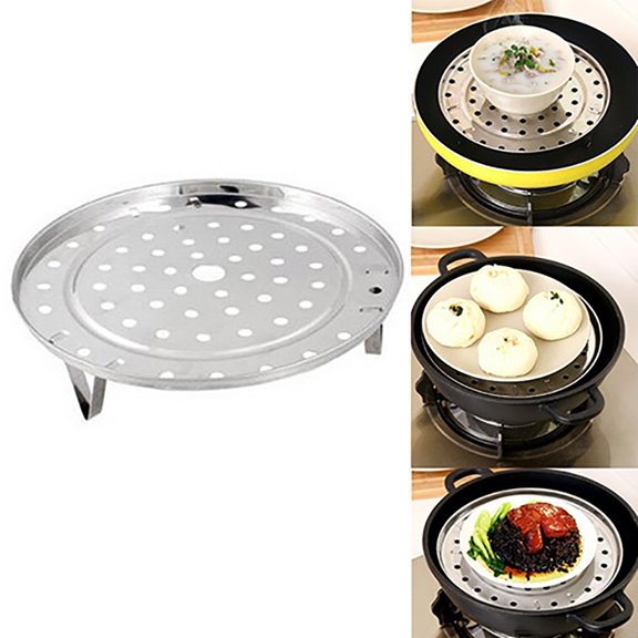 Walbest Round Stainless Steel Steamer Rack 7.68"/ 8.46"/ 9.33" Inch Diameter Steaming Rack Stand, Canner Canning Rack Stock Pot Steaming Tray Pressure Cooker Cooking Toast Bread Salad Baking