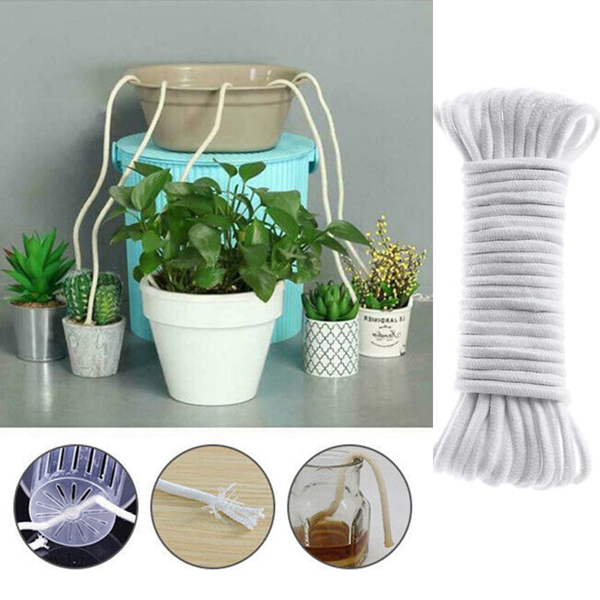 Walbest Self Watering Wicking Cord Plant Bonsai Hydroponic Automatic  Irrigate Rope 50cm