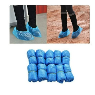 Walbest Shoe Covers, 100 Pack(50 Pairs) Shoe Covers Disposable Non Slip, Plastic Shoe Covers Waterproof, Shoe Covers for Indoors Outdoors, Protective Overshoes