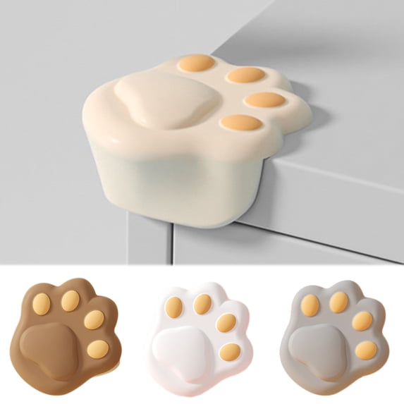 Walbest Silicone Corner Protector Cat Paw Shape Self-adhesive Soft Baby Proofing Corner Guard for Furniture