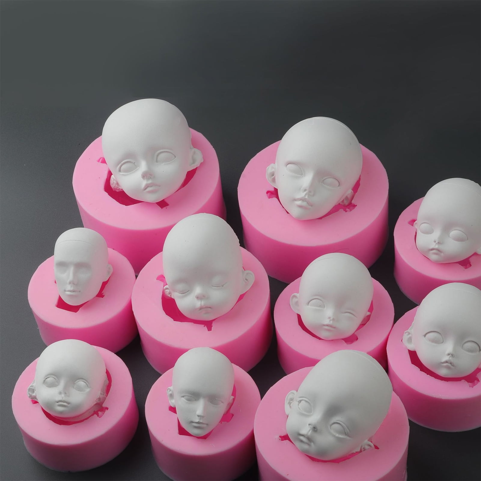 Walbest Silicone Doll Face Mold for Chocolate Candy Making 3D Baby Head