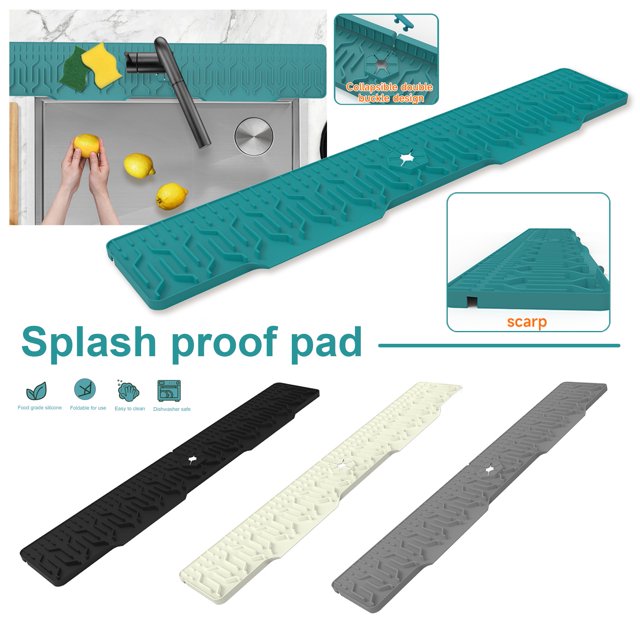 Walbest Silicone Faucet Drain Pad Foldable Bathroom Sink Mat Kitchen