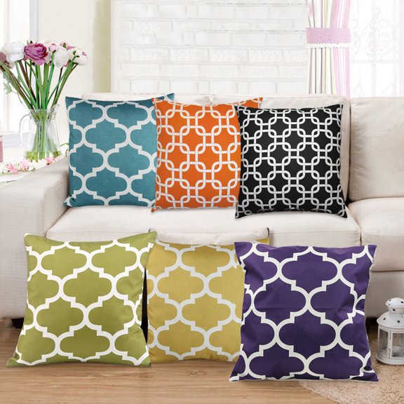 Walbest Home Decorative Linen Cushion Cover Sofa Chair Seat Square Throw Pillow Case