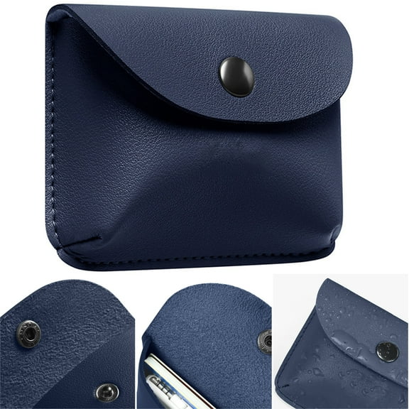 Walbest Single-sided Faux Leather Card Bag Waterproof Scratch-resistant Simple Name Card Storage Purse for Women