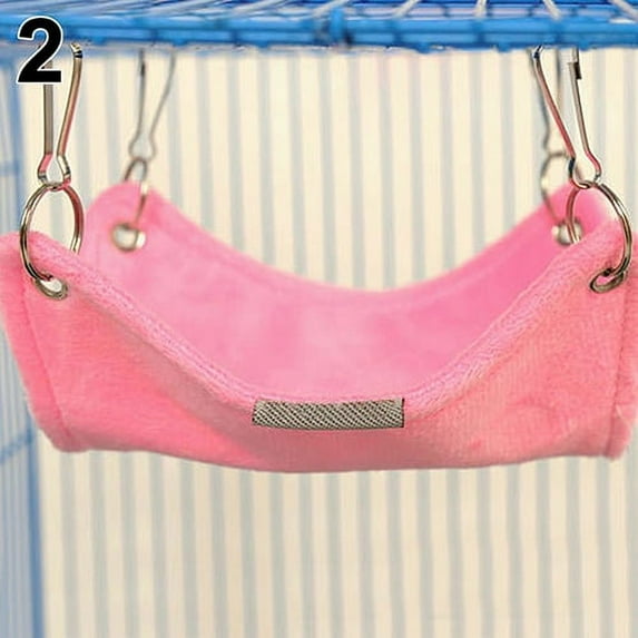 Walbest Small Animal Guinea-Pig Hanging Plush Hammock Bed Pet Cage Hammock, for Ferret Rat Chinchilla Hamster Cavy Degu Gerbil Rabbit Playing Cozy Activity Fun Toy - Pink