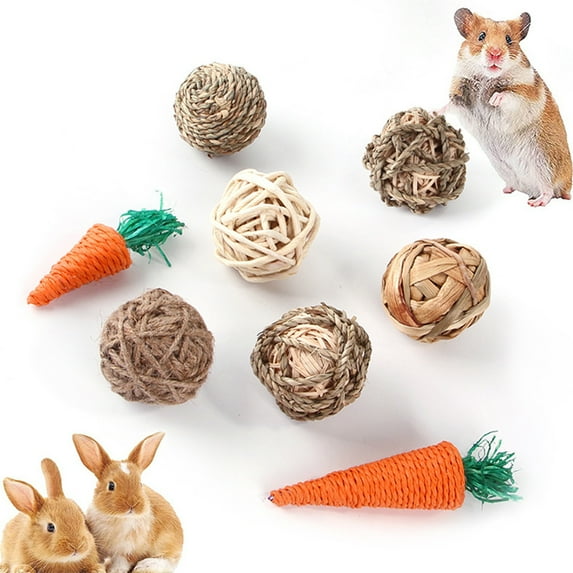 Walbest Small Animals Play Balls Rabbit Rolling Activity Toys Bunny Chewing & Gnawing Treats Toys for Guinea Pigs, Rabbits, Chinchilla, Hamsters