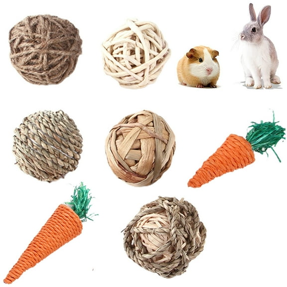 Walbest Small Animals Play Balls Rabbit Rolling Activity Toys Bunny Chewing & Gnawing Treats Toys for Guinea Pigs, Rabbits, Chinchilla, Hamsters