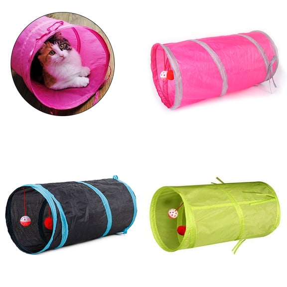Walbest Small Pet Agility Play Tunnel Tube, Pet Toy for Tiny Dogs, Cats, Rabbits (19.69 x 9.84 in, Green)