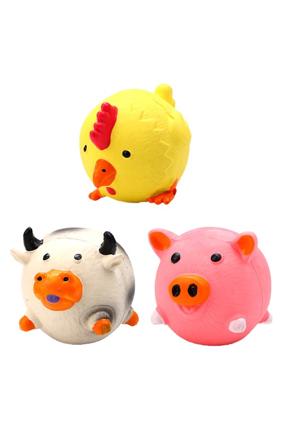 Squeak Latex Puppy Toy Funny Animal Shaped Pet Interactive Play for Small Dog Assorted Color