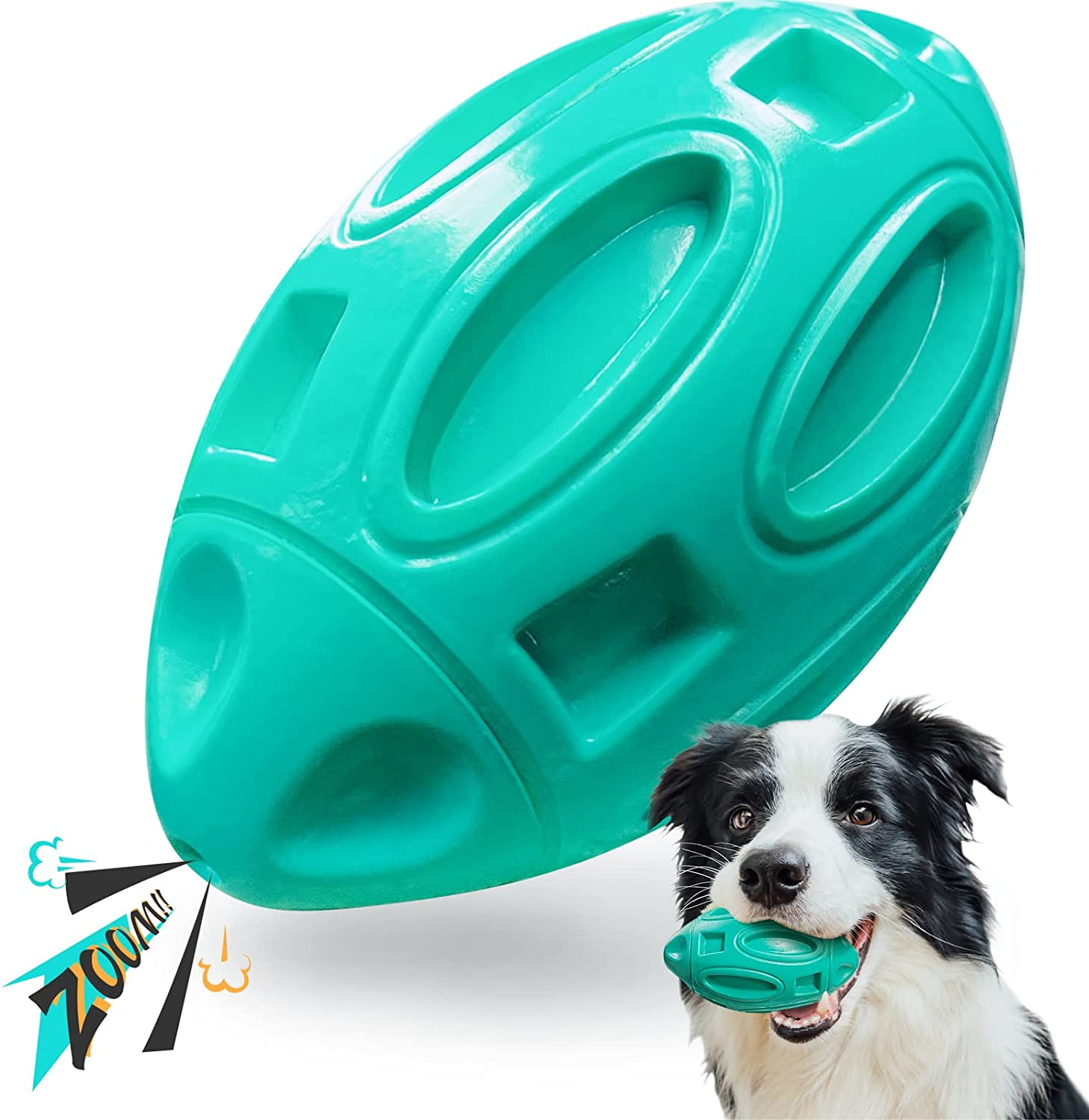 Picture of Walbest Squeaky Dog Toys for Aggressive Chewers: Rubber Interactive ...
