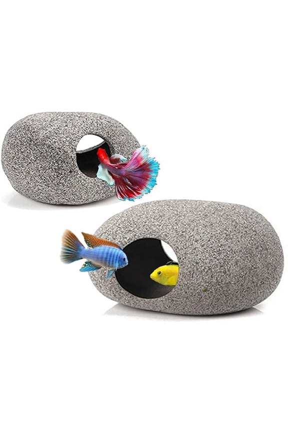 Stackable Aquarium Decoration Rock Caves, Fish Tank Accessories Cave Hideout, Hideaway for Shrimp Cichlid Cave Hiding Breeding Spawning, Betta Fish Hideout