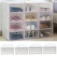 thumbnail image 1 of Walbest Stackable Transparent Shoe Storage Box - PP Clear Plastic Stackable Shoe Organizer, Front Opening Shoe Container Box for Closets, Space Saver Shoe Box Bin, 1 of 7