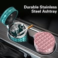 thumbnail image 1 of Walbest Stainless Steel Car Ashtray with Lid, Blue LED Light Mini Trash Bin Cup Holder Portable Self-Extinguishing Ashtray, 1 of 4