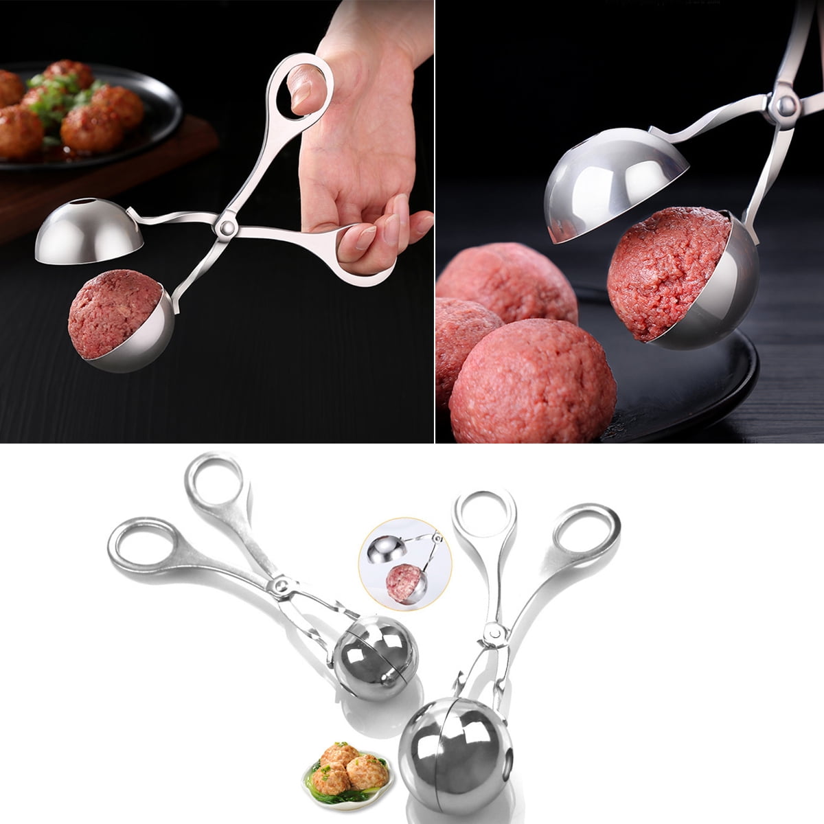 Walbest Stainless Steel NoneStick Meat Baller, Meatball Fish Meat Rice
