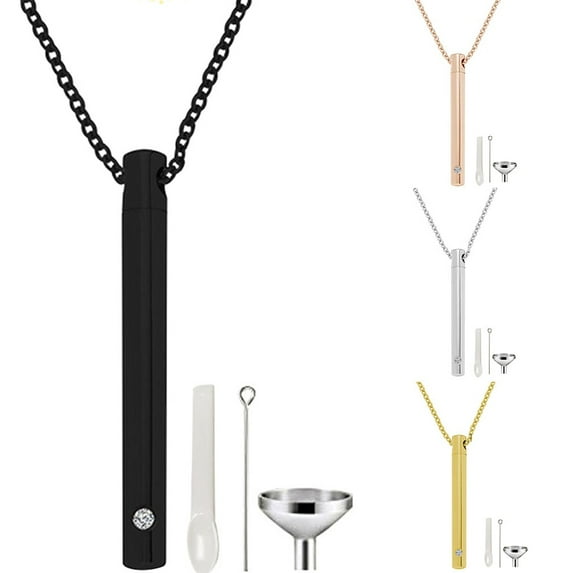 Walbest Stainless Steel Pet/Dog Cat Memorial Jewelry Funeral Cremation Urn Necklace Pendant Ash Case Holder, Jewelry Keepsakes