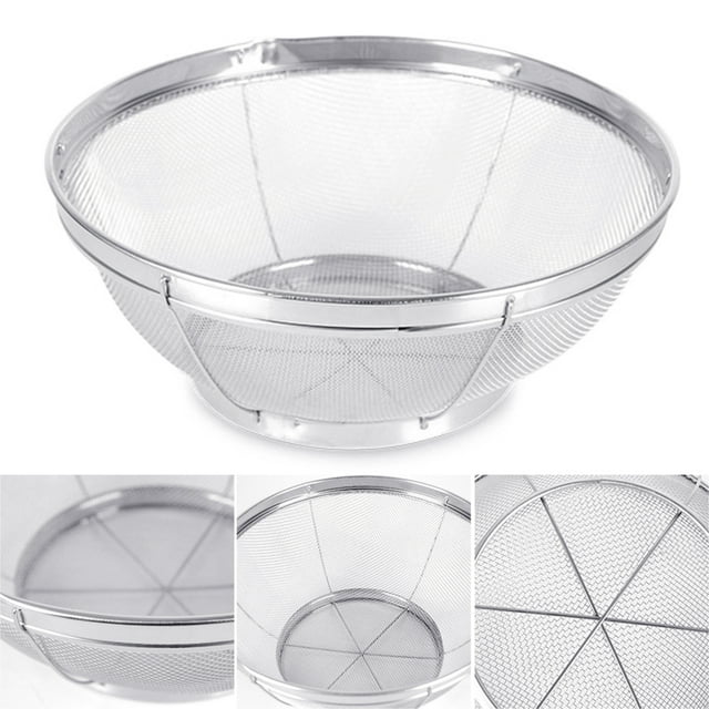 Walbest Stainless Steel Rice Sieve Bowl, Fine Mesh Strainer, Large