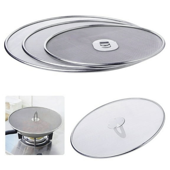 Walbest Stainless Steel Splatter Screen Mesh Pan Pot Lid Cover Oil Resist Splash Guard Frying Cooking Tool, Practical Kitchen Accessory