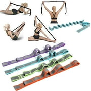 Walbest Stretch Band Strap, Elastic Exercise Stretching Band with 9 Loops for Yoga Physical Therapy Dance Workout Fitness, Stretch Assist - Light Resistance Band for Strength Flexibility Training