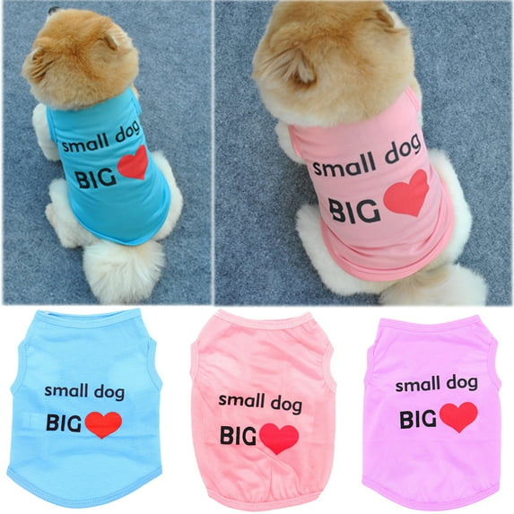 Walbest Summer Cute Small Dog Big Heart Printed Vest, Puppy Doggie Thin Breathable Vest Pet Clothes Costume