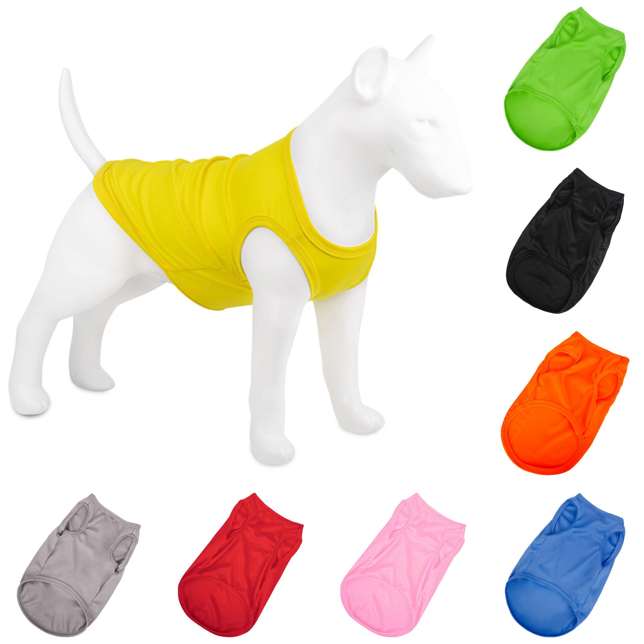 Walbest Summer Dog Shirts, Quick Dry Breathable Dog Clothes Pet Sleeveless Vest, Lightweight Stretchy Tank Top T-Shirts for Small Medium Large Dogs Boy Girl