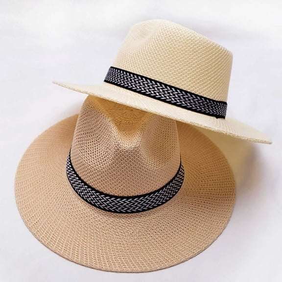 Walbest Summer Mens Sun Hat Wide Brim Straw Hat Sunscreen Washable Beach Fisherman Hat