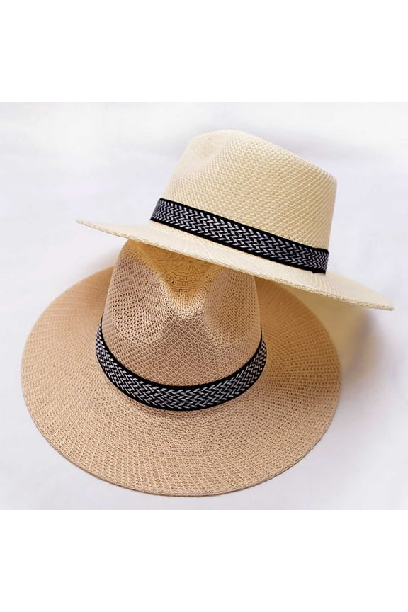 Summer Mens Sun Hat Wide Brim Straw Hat Sunscreen Washable Beach Fisherman Hat